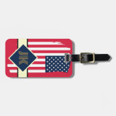 Amerikaans vlagmonogram personaliseert de douane Bagagelabel (Voorkant horizontaal)