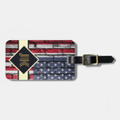 Amerikaans vlagmonogram personaliseert de douane Bagagelabel (Voorkant horizontaal)