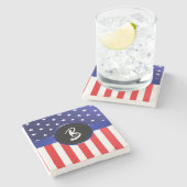 Amerikaans vlagmonogram stenen onderzetter (Zijkant)