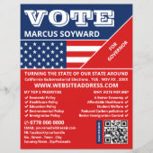 Amerikaans vlagontwerp, politieke campagneadverten flyer (Voorkant)