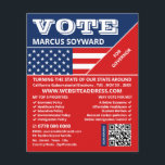Amerikaans vlagontwerp, politieke campagneadverten flyer<br><div class="desc">American Flag Design,  politieke campagnevoerder Adverteren door The Visitekaartje Store.</div>