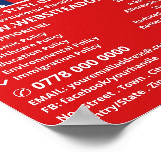 Amerikaans vlagontwerp, politieke campagneadverten poster (Hoek)