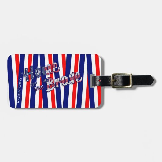 Amerikaans vlagpatriotticum, 4 juli, stripes bagagelabel (Voorkant horizontaal)