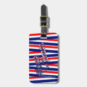 Amerikaans vlagpatriotticum, 4 juli, stripes bagagelabel (Voorkant verticaal)