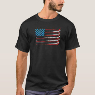 Amerikaans vlagpatriotticum op 4 juli hakkey t Shi T-shirt