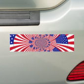 Amerikaans vlagpatroon bumpersticker (Op auto)