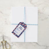 Amerikaans vlagpatroon cadeaulabel (Met Touw)