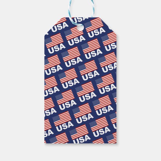 Amerikaans vlagpatroon cadeaulabel (Achterkant)
