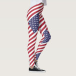 Amerikaans vlagpatroon leggings<br><div class="desc">Grafische indeling onder Amerikaanse vlag.</div>