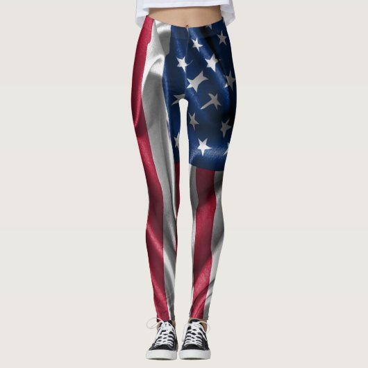 Amerikaans vlagpatroon leggings (Voorkant)