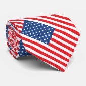 Amerikaans vlagpatroon stropdas (Opgerold)
