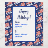 Amerikaans vlagpatroon wijn etiket (Enkel label)