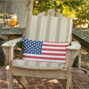 Amerikaans vlagrood wit en blauw patriottisch buitenkussen