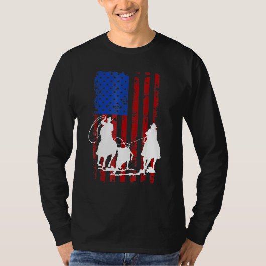 Amerikaans vlagteam dat op 4 juli in Patrio rondzw T-shirt (Voorkant)