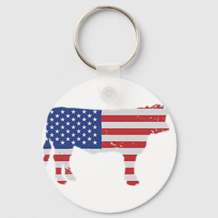 Amerikaans vlees Vlag BBQ Beef Proud Butcher Cuts Sleutelhanger