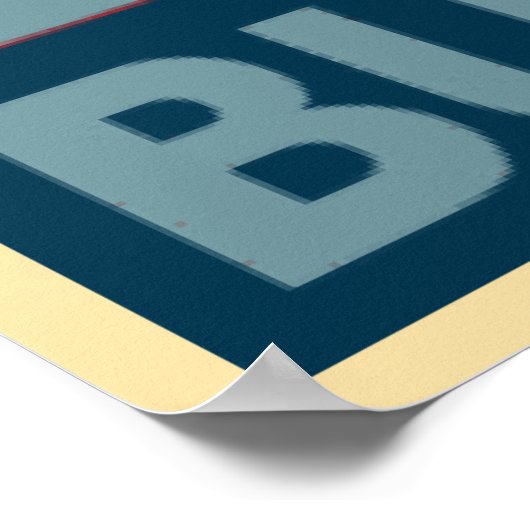 Amerikaans voedsel: hamburger in blauwe kunst poster (Hoek)