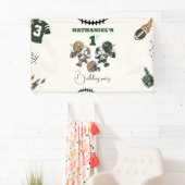 Amerikaans voetbal dinosaurus verjaardag spandoek (Insitu)