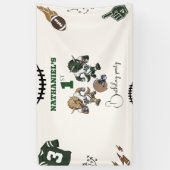 Amerikaans voetbal dinosaurus verjaardag spandoek (Verticaal)