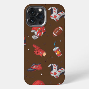 Amerikaans voetbal naadloos patroon sportliefhebbe iPhone 13 pro max hoesje