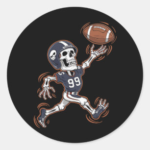 Amerikaans Voetbal Skelet Halloween Voetbal Ronde Sticker