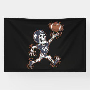 Amerikaans Voetbal Skelet Halloween Voetbal Spandoek