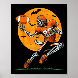 Amerikaans Voetbal Skelet Jongens Halloween Voetba Poster