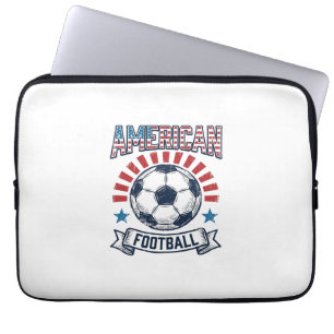 Amerikaans Voetbal Vintage Voetbal T-Shirt Ontwerp Laptop Sleeve