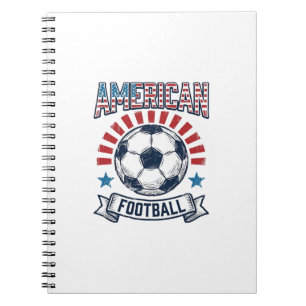 Amerikaans Voetbal Vintage Voetbal T-Shirt Ontwerp Notitieboek