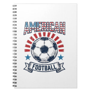 Amerikaans Voetbal Vintage Voetbal T-Shirt Ontwerp Notitieboek