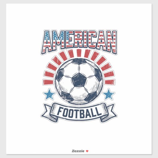 Amerikaans Voetbal Vintage Voetbal T-Shirt Ontwerp Sticker (Vel)