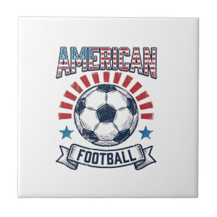 Amerikaans Voetbal Vintage Voetbal T-Shirt Ontwerp Tegeltje