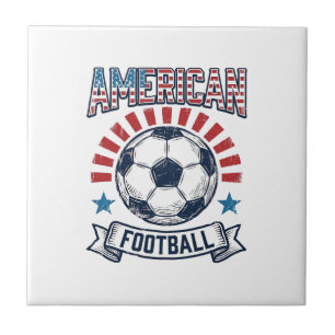 Amerikaans Voetbal Vintage Voetbal T-Shirt Ontwerp Tegeltje