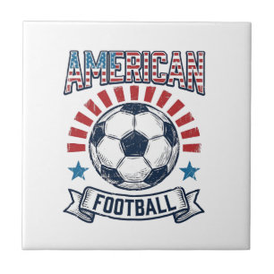 Amerikaans Voetbal Vintage Voetbal T-Shirt Ontwerp Tegeltje