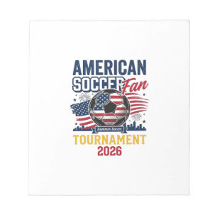 Amerikaans Voetbalfan Toernooi 2026 Vintage T-shir Notitieblok