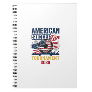 Amerikaans Voetbalfan Toernooi 2026 Vintage T-shir Notitieboek