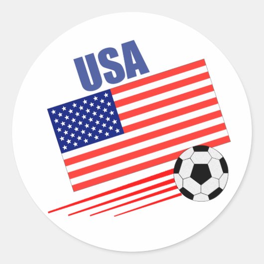 Amerikaans voetbalteam ronde sticker (Voorkant)