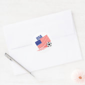 Amerikaans voetbalteam ronde sticker (Envelop)
