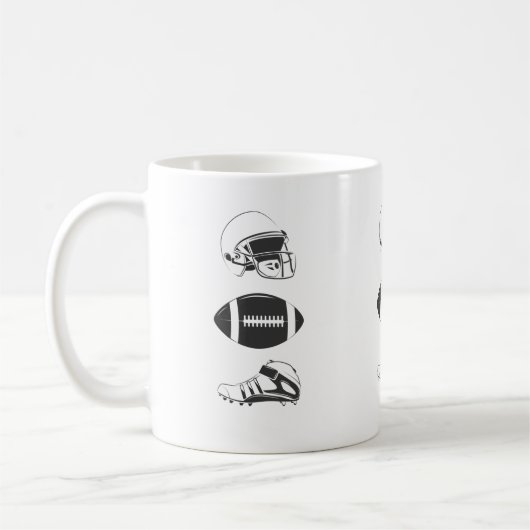 Amerikaans Voetbaluitrusting Silhouet | Helm Bal Koffiemok (Links)