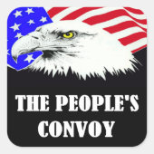 Amerikaans volkskonvooi vierkante sticker (Voorkant)
