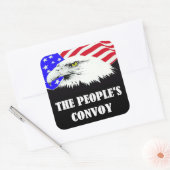 Amerikaans volkskonvooi vierkante sticker (Envelop)