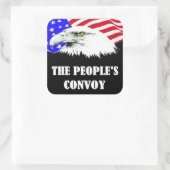 Amerikaans volkskonvooi vierkante sticker (Tas)