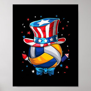 Amerikaans Volleybalvuurwerk 4 juli Poster