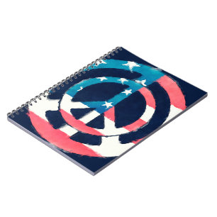Amerikaans vredesteken grunge notitieboek