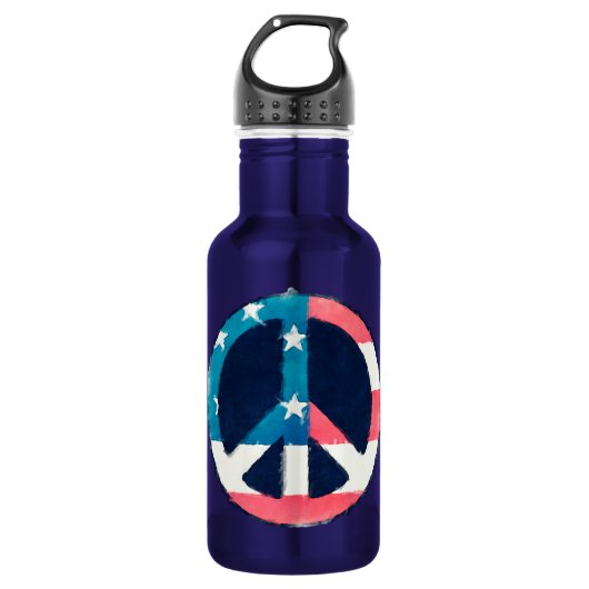 Amerikaans vredesteken grunge waterfles  (Voorkant)