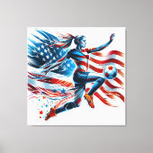 Amerikaans vrouwenvoetbal. Stretched Canvas Print (Voorkant)