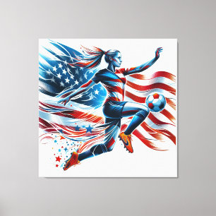 Amerikaans vrouwenvoetbal. Stretched Canvas Print