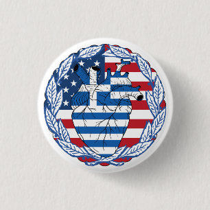 Amerikaans VS Amerika Verenigde Staten Grieks Grie Ronde Button 3,2 Cm