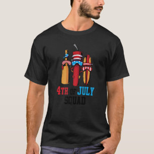 Amerikaans vuurwerk - Amerikaanse hotdog patriotti T-shirt