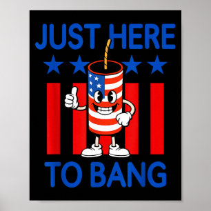 Amerikaans vuurwerk patriottische humor hier gewoo poster