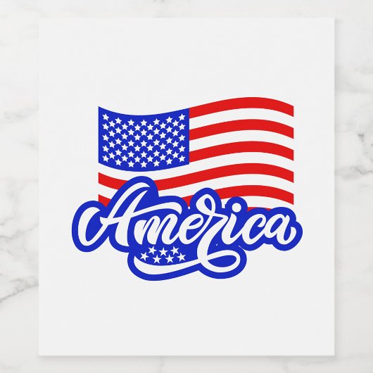 Amerikaans waslabel wijn etiket